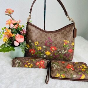 Coach Laurel signature floral shoulder bag set